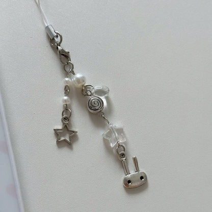 New Design Y2K Style Cute Rabbit Ears Star Chain Phone Pendant Handmade Beaded Bag Charm Phone Strap Phone Lanyard Phone Accessory Gifts For Mother, Family, Friends, Birthday, Holiday Phone Charm, Pho