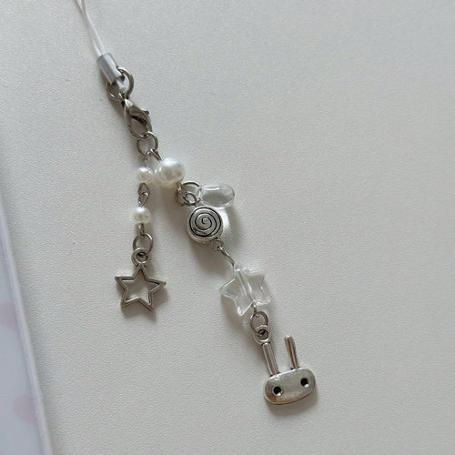 New Design Y2K Style Cute Rabbit Ears Star Chain Phone Pendant Handmade Beaded Bag Charm Phone Strap Phone Lanyard Phone Accessory Gifts For Mother, Family, Friends, Birthday, Holiday Phone Charm, Pho