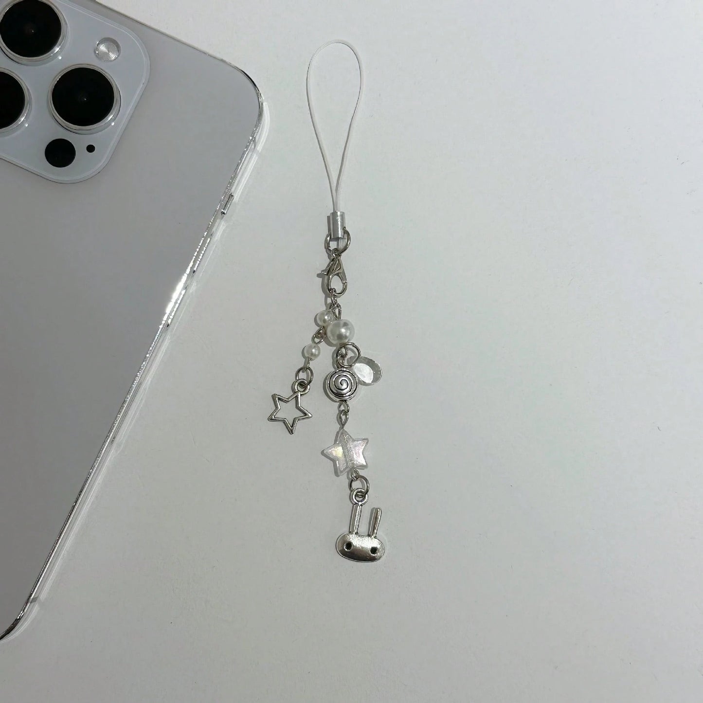 New Design Y2K Style Cute Rabbit Ears Star Chain Phone Pendant Handmade Beaded Bag Charm Phone Strap Phone Lanyard Phone Accessory Gifts For Mother, Family, Friends, Birthday, Holiday Phone Charm, Pho