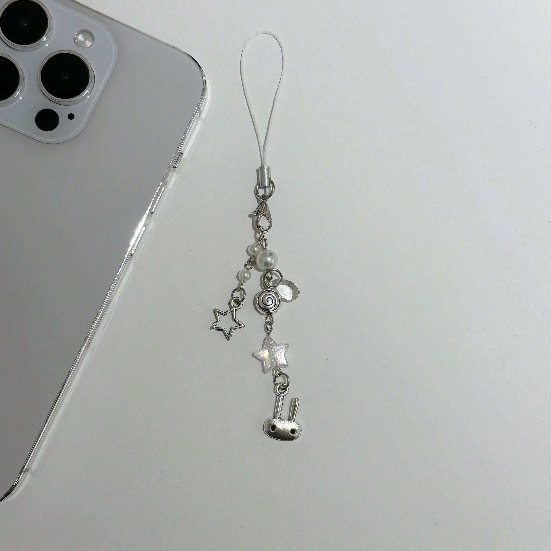 New Design Y2K Style Cute Rabbit Ears Star Chain Phone Pendant Handmade Beaded Bag Charm Phone Strap Phone Lanyard Phone Accessory Gifts For Mother, Family, Friends, Birthday, Holiday Phone Charm, Pho