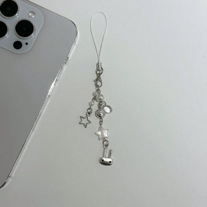 New Design Y2K Style Cute Rabbit Ears Star Chain Phone Pendant Handmade Beaded Bag Charm Phone Strap Phone Lanyard Phone Accessory Gifts For Mother, Family, Friends, Birthday, Holiday Phone Charm, Pho