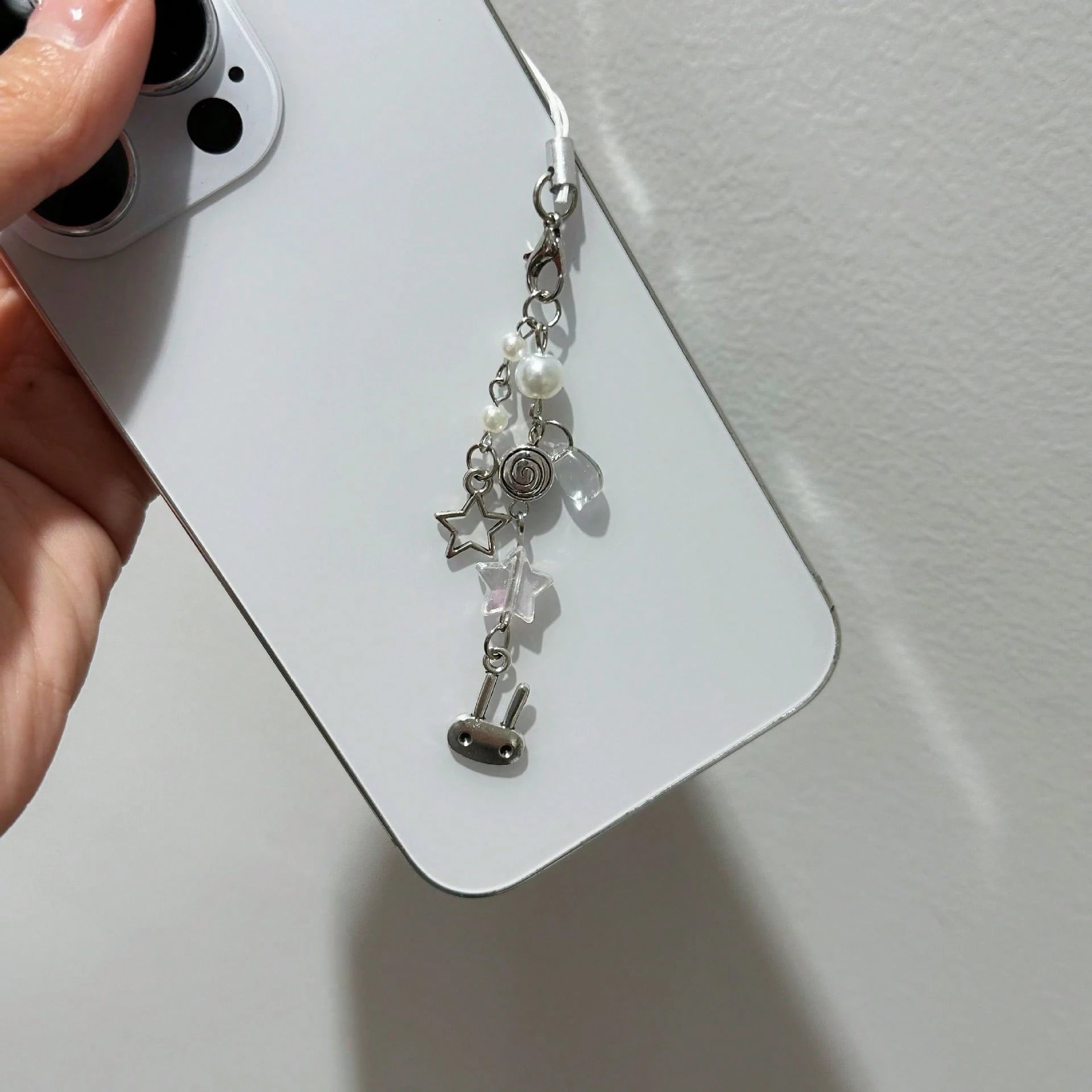 New Design Y2K Style Cute Rabbit Ears Star Chain Phone Pendant Handmade Beaded Bag Charm Phone Strap Phone Lanyard Phone Accessory Gifts For Mother, Family, Friends, Birthday, Holiday Phone Charm, Pho