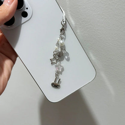 New Design Y2K Style Cute Rabbit Ears Star Chain Phone Pendant Handmade Beaded Bag Charm Phone Strap Phone Lanyard Phone Accessory Gifts For Mother, Family, Friends, Birthday, Holiday Phone Charm, Pho