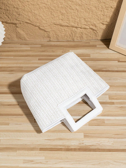 New European Style Woven Bag, Vacation Straw Bag, Travel Bag, Fashionable Portable Storage Bag, Beach Bag, Straw Handbag, Mini Straw Handbag, Summer Essential, Versatile Item, Perfect For Women, Girls