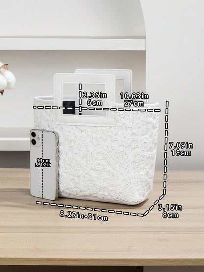 New European Style Woven Bag, Vacation Straw Bag, Travel Bag, Fashionable Portable Storage Bag, Beach Bag, Straw Handbag, Mini Straw Handbag, Summer Essential, Versatile Item, Perfect For Women, Girls