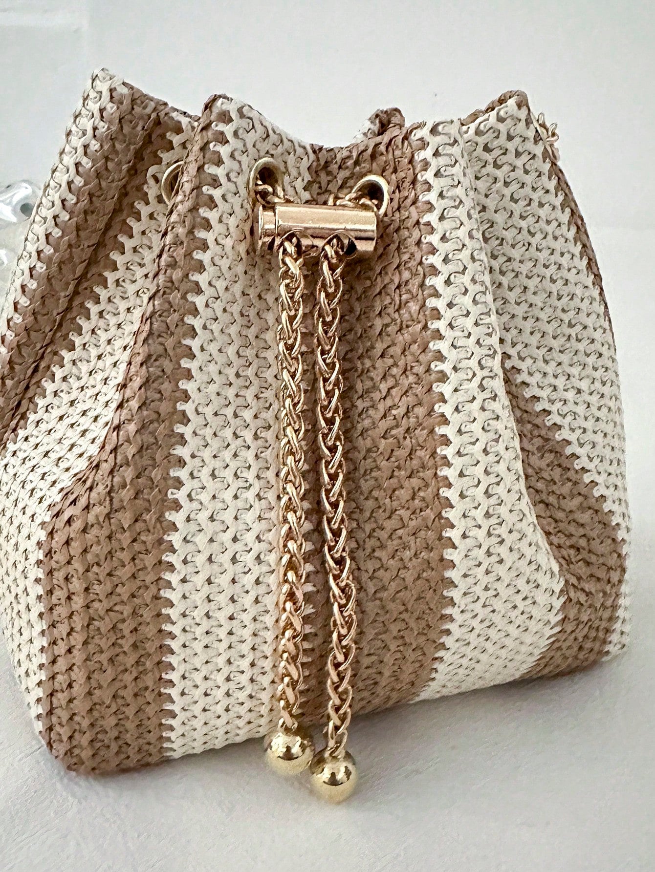 New Fashion Straw Crossbody Bag With Metal Chain, Women Lightweight Minimalist Chic Metal Lock Clasp Straw Shoulder Bag, Perfect For Beach Vacation, Travel, Shopping, And Vacation Essentials, Eye-Catc