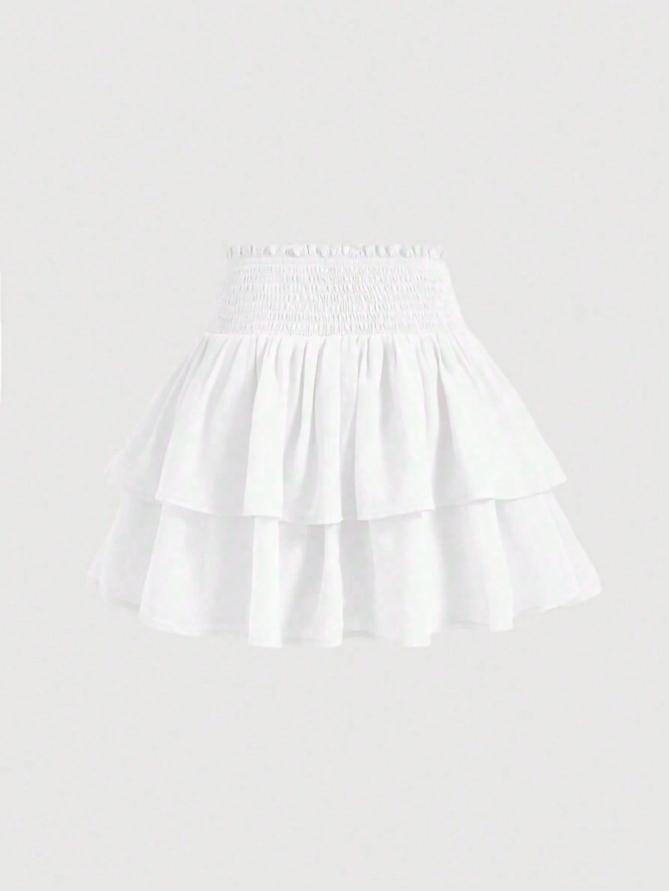 New High Waist Slim Cake Style Mini Skirt For Women White Spring, Y2K Aesthetic