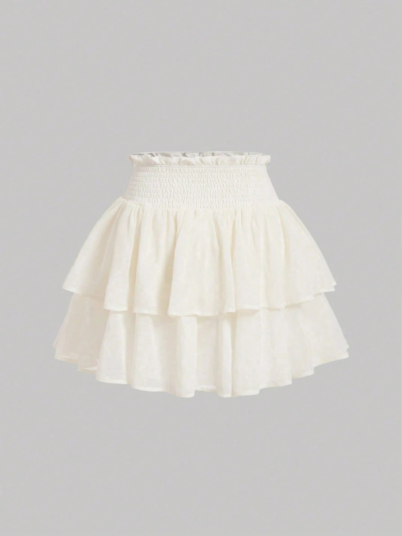 New High Waist Slim Cake Style Mini Skirt For Women White Spring, Y2K Aesthetic