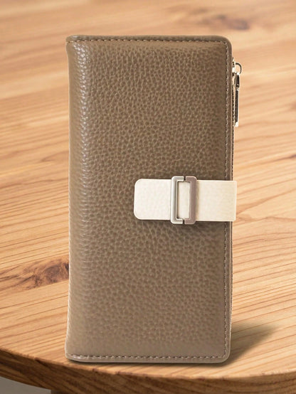New Ladies Short Folding Wallet, Soft PU Zipper Multi-Function Large-Capacity Card Clip Coin Purse, Exquisite Fashion Simple Casual Walle