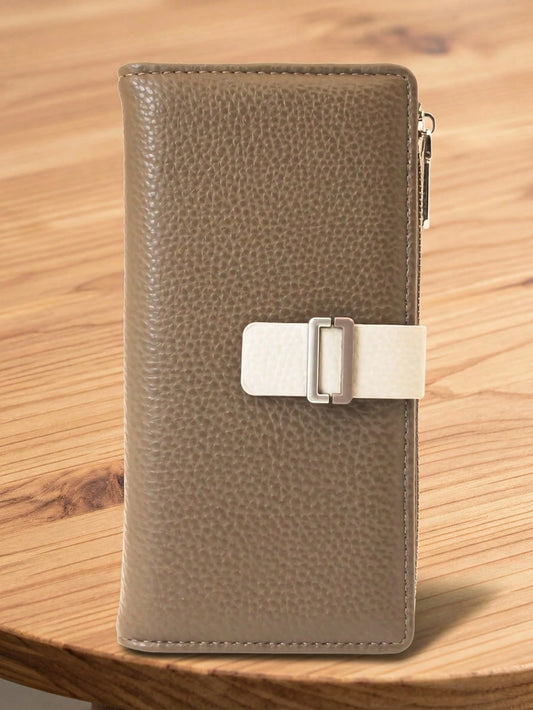New Ladies Short Folding Wallet, Soft PU Zipper Multi-Function Large-Capacity Card Clip Coin Purse, Exquisite Fashion Simple Casual Walle