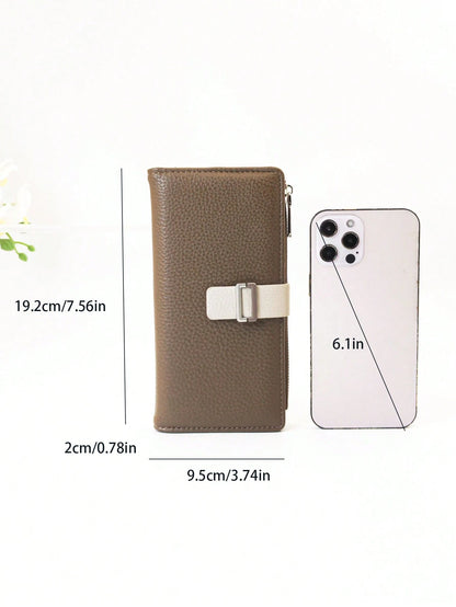 New Ladies Short Folding Wallet, Soft PU Zipper Multi-Function Large-Capacity Card Clip Coin Purse, Exquisite Fashion Simple Casual Walle