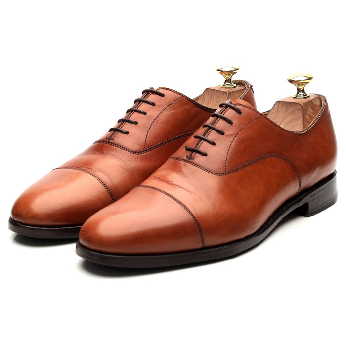 New & Lingwood Tan Brown Leather Oxford UK 8.5 E