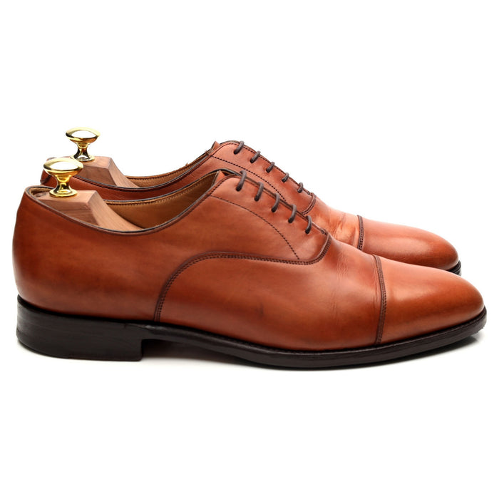 New & Lingwood Tan Brown Leather Oxford UK 8.5 E