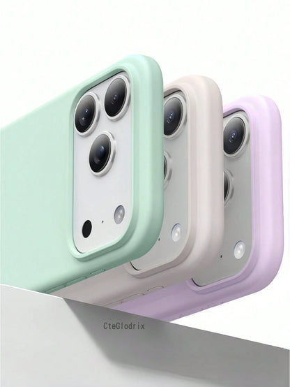 New Luxury Shockproof Soft Beige Phone Case, Compatible With IPhone 17 16 15 Pro 14 Plus 13 12 11 17 Pro Max Air XR XS Max X/XS 7/8 Plus 7/8, Anti-Drop Smooth Protective Shell, Durable, Fashion Design