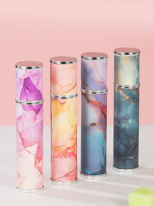 New Marble Pattern Leather Glass Perfume Bottle, Printed High-End Portable Travel Spray Bottle, Toner Hydrating Mist Bottle, Essential For Outings