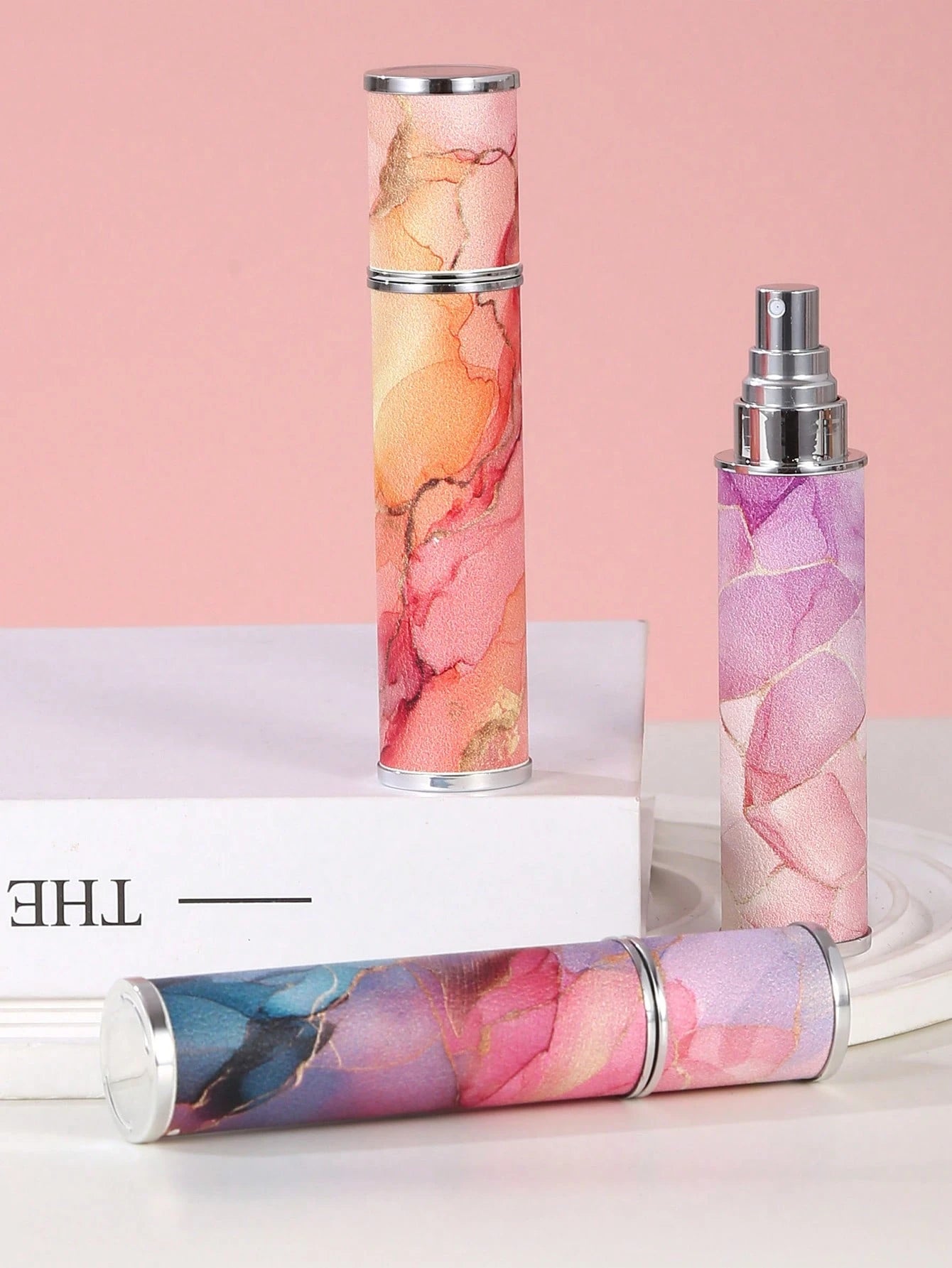 New Marble Pattern Leather Glass Perfume Bottle, Printed High-End Portable Travel Spray Bottle, Toner Hydrating Mist Bottle, Essential For Outings