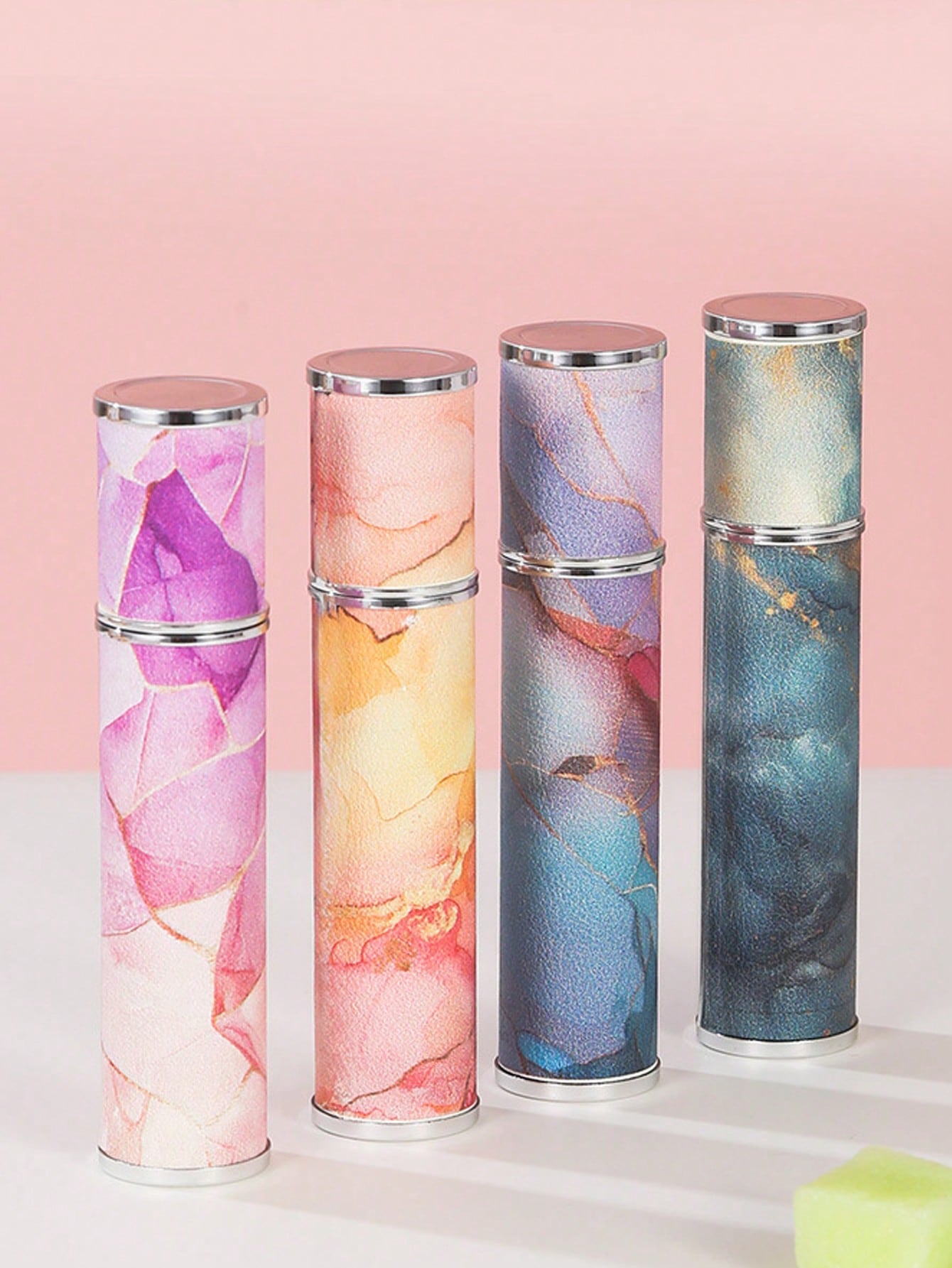 New Marble Pattern Leather Glass Perfume Bottle, Printed High-End Portable Travel Spray Bottle, Toner Hydrating Mist Bottle, Essential For Outings