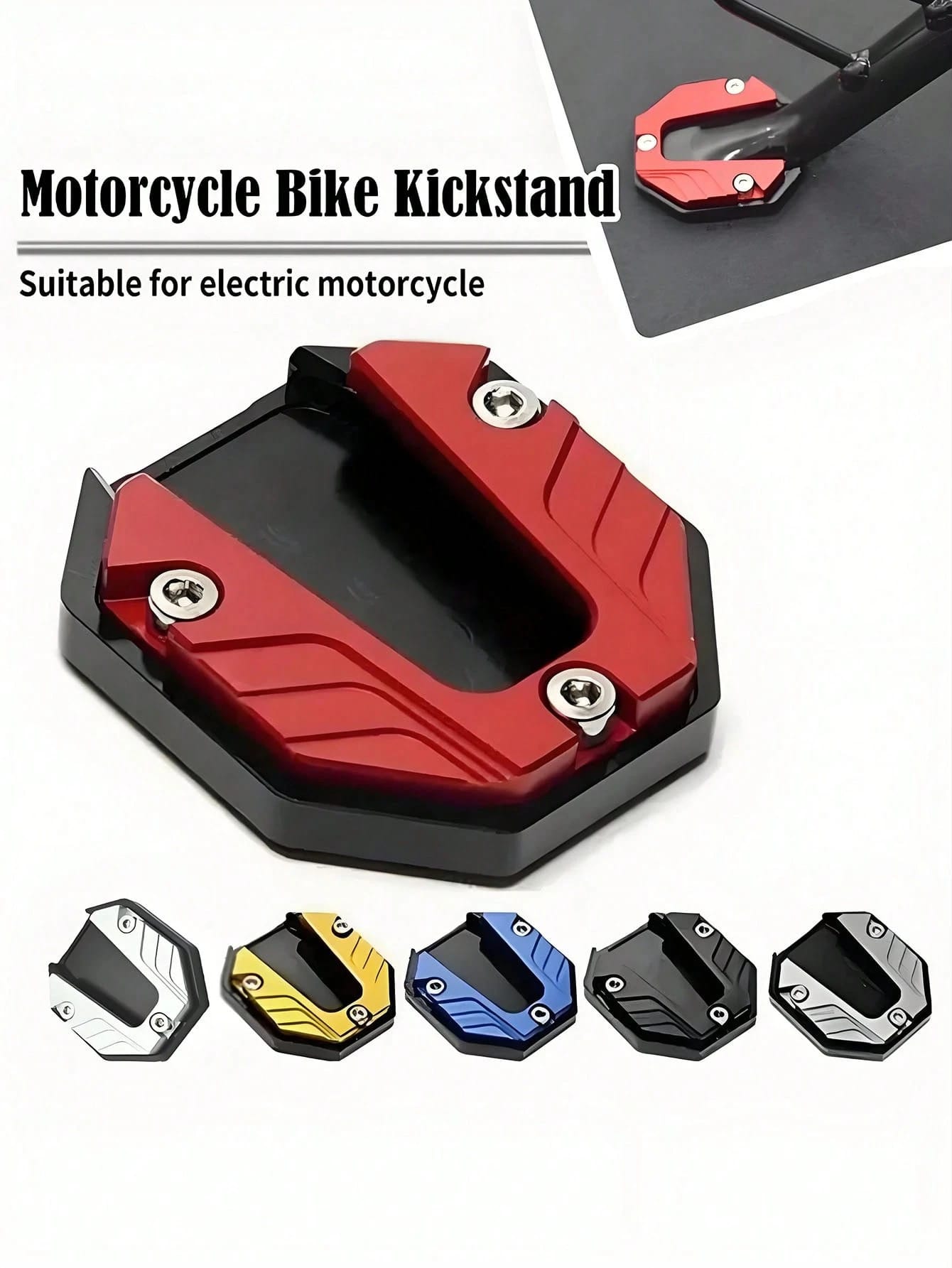 New Motorcycle Side Stand Accessories: Anti-Slip Motorcycle Side Stand Extension Plate, Side Stand Accessory With Extended Base, Motorcycle Aluminum Alloy Kickstand Accessory, Side Stand Accessory Wit
