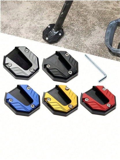 New Motorcycle Side Stand Accessories: Anti-Slip Motorcycle Side Stand Extension Plate, Side Stand Accessory With Extended Base, Motorcycle Aluminum Alloy Kickstand Accessory, Side Stand Accessory Wit
