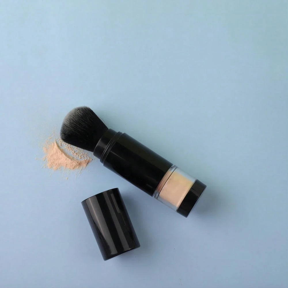 New Portable Refillable Powder Brush, Retractable Makeup Brush Tool For Reusable Powder, Blush, Body Powder, Suitable For Makeup, Travel, SPF Powder Compact,Foundation Brush,Concealer Brush,Blush Brus