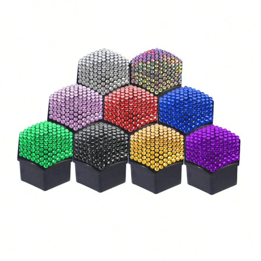 New Rhinestone Car Tire Nut Covers, Universal Wheel Hub Decorative Screw Caps Auto Wheel Ornaments