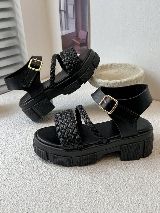 New Roman High Heel Sandals, Thick Sole Waterproof Platform Sport Sandals, Elegant Princess Shoes, Suitable For Daily Wear, Weddings, Parties, Summer Beach