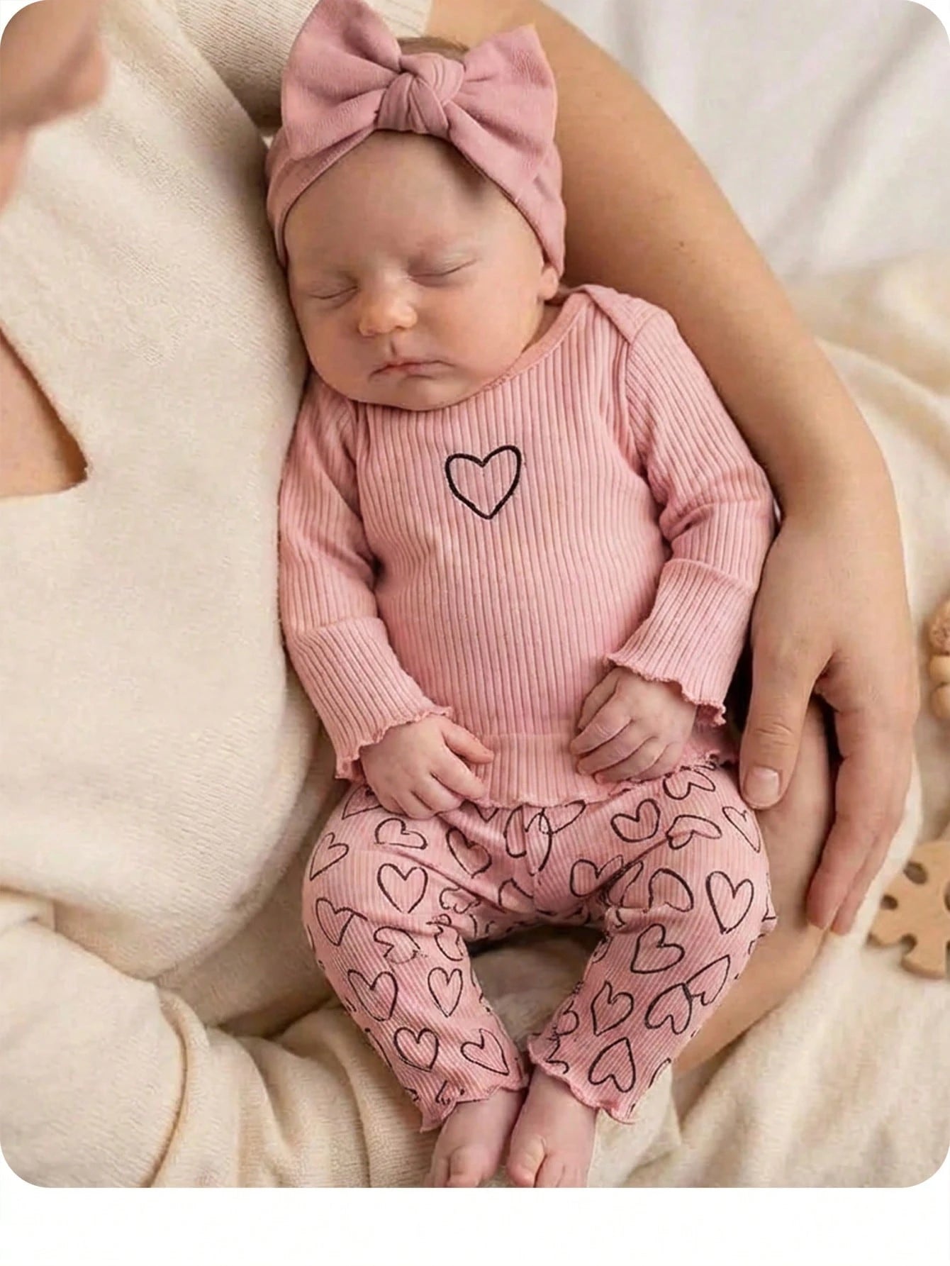 Newborn Baby Floral Print Long Sleeve Top And Pants Casual Daily Home Sleepwear Set