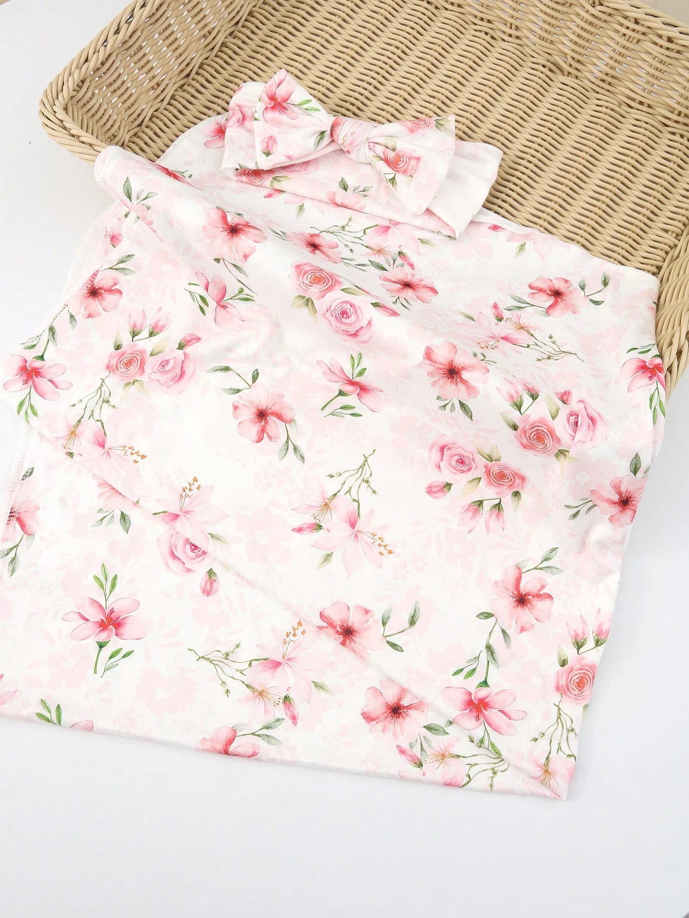 Newborn Baby Floral Print Photography Headband Set