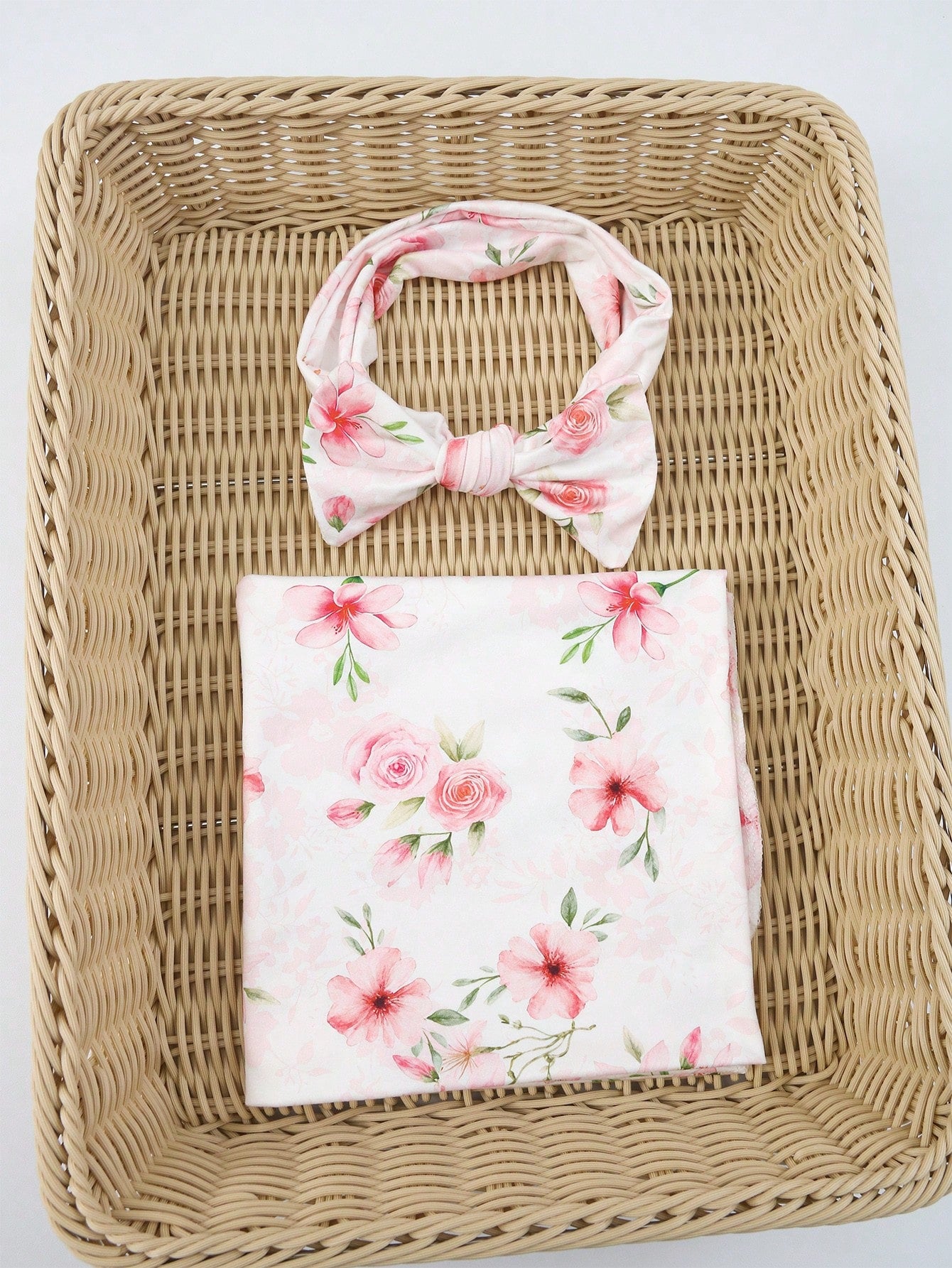 Newborn Baby Floral Print Photography Headband Set