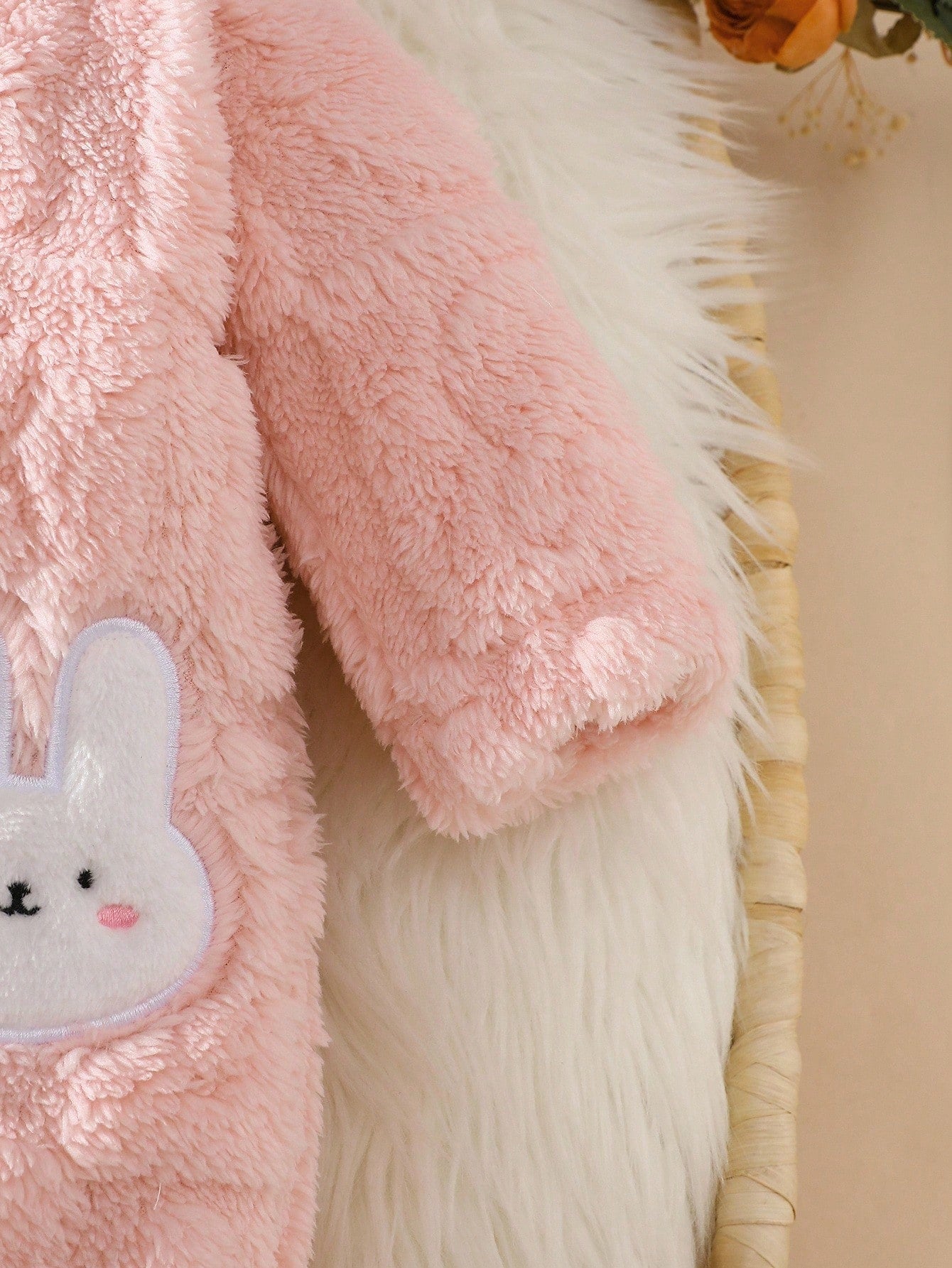 Newborn Baby Pink Rabbit Ear Hooded Romper Soft Plush Jumpsuit Outfit Infant 0-9 Months Winter Kawaii Red Polka Sibling Matching Fall Clothes