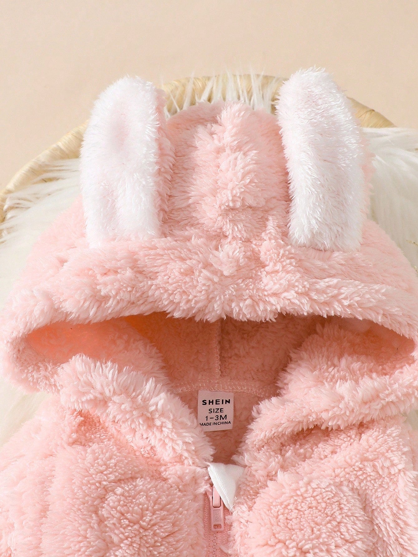 Newborn Baby Pink Rabbit Ear Hooded Romper Soft Plush Jumpsuit Outfit Infant 0-9 Months Winter Kawaii Red Polka Sibling Matching Fall Clothes