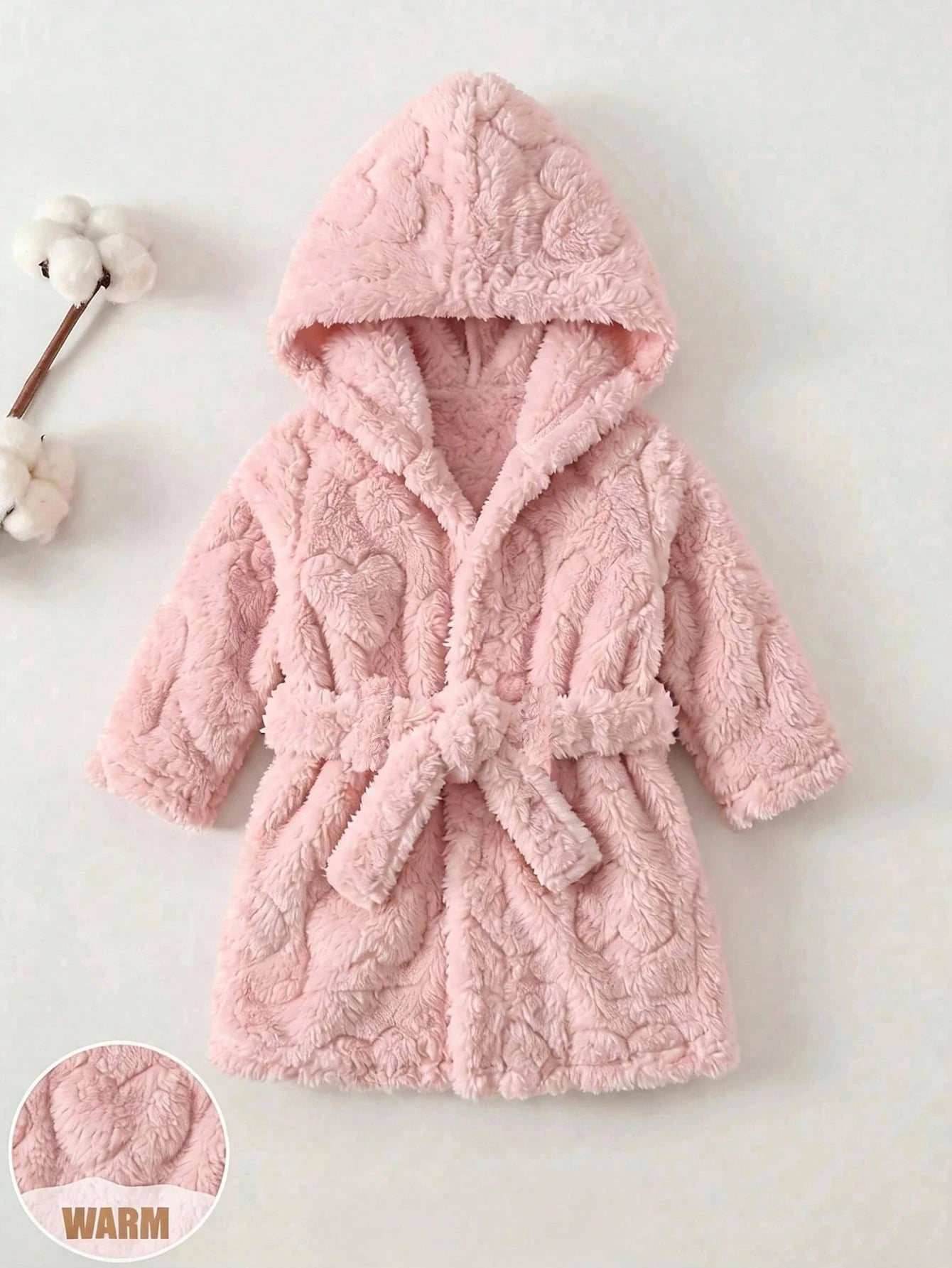 Newborn Baby Plush Long Sleeve Hooded Robe Autumn Winter
