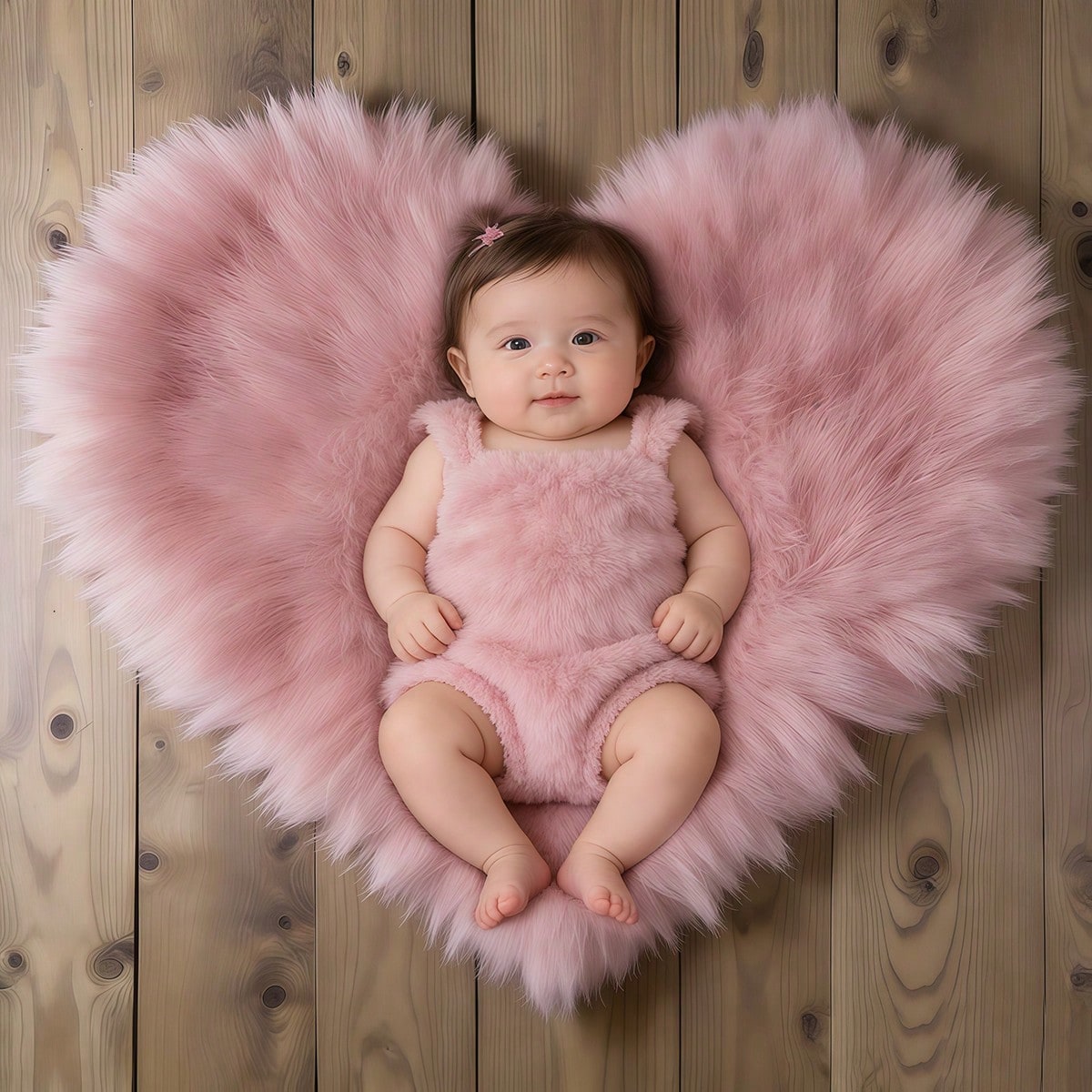 Newborn Photography Mat White/Pink/Beige Heart-Shaped Mat Baby Photo Backdrop Prop