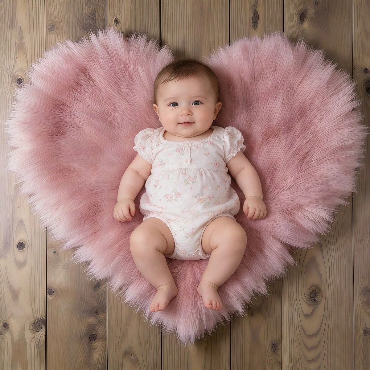 Newborn Photography Mat White/Pink/Beige Heart-Shaped Mat Baby Photo Backdrop Prop