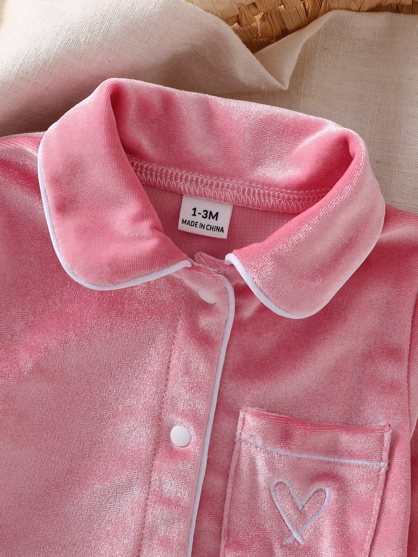 Newborn Pink Sweet Cute Bow Pattern Long Pants Long Sleeve Casual Comfortable 2-Piece Set Loungewear