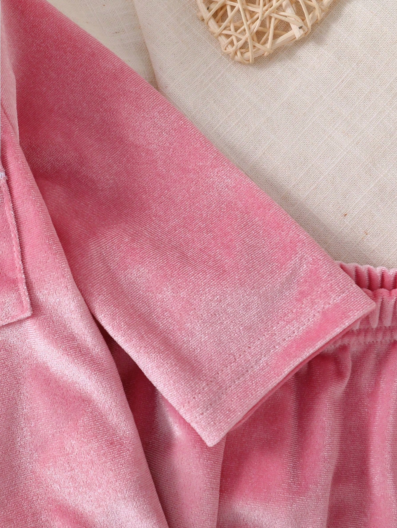 Newborn Pink Sweet Cute Bow Pattern Long Pants Long Sleeve Casual Comfortable 2-Piece Set Loungewear