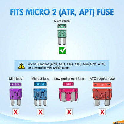Nilight 105PCS Micro2 Fuse ATR APT Car Blade Fuses Assortment Kit Micro 2 Replacement 5A 7.5A 10A 15A 20A 25A 30A Automotive With Puller For Cars Trucks SUVs RVs