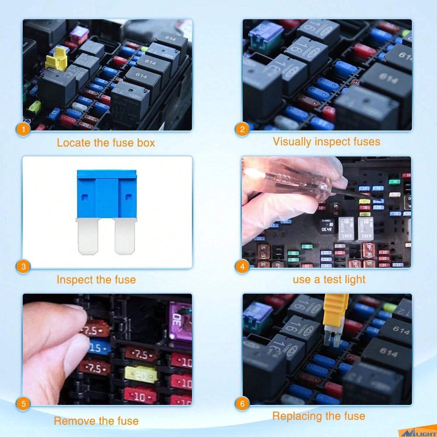 Nilight 105PCS Micro2 Fuse ATR APT Car Blade Fuses Assortment Kit Micro 2 Replacement 5A 7.5A 10A 15A 20A 25A 30A Automotive With Puller For Cars Trucks SUVs RVs