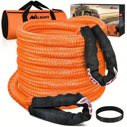 Nilight Kinetic Recovery Rope 28,600LBS 7/8" X 20ft Snatch Strap Heavy Duty Offroad Towing Strap Kit Vehicle Recovery Kit For UTV ATV SUV Truck Car Tractor