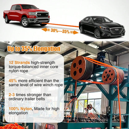 Nilight Kinetic Recovery Rope 28,600LBS 7/8" X 20ft Snatch Strap Heavy Duty Offroad Towing Strap Kit Vehicle Recovery Kit For UTV ATV SUV Truck Car Tractor