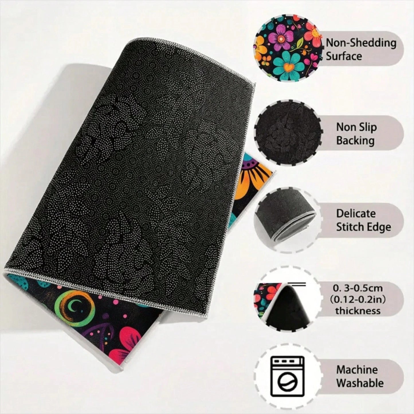 Non-Slip Car Trunk Mat Suitable For Storage And Decoration- Non-Slip Rubber Mat With Colorful Petal Pattern, Durable Trunk Organizer, Suitable For Trunk Liners Of Most Car Models