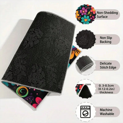 Non-Slip Car Trunk Mat Suitable For Storage And Decoration- Non-Slip Rubber Mat With Colorful Petal Pattern, Durable Trunk Organizer, Suitable For Trunk Liners Of Most Car Models