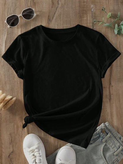 NostaNoir Solid Round Neck Tee