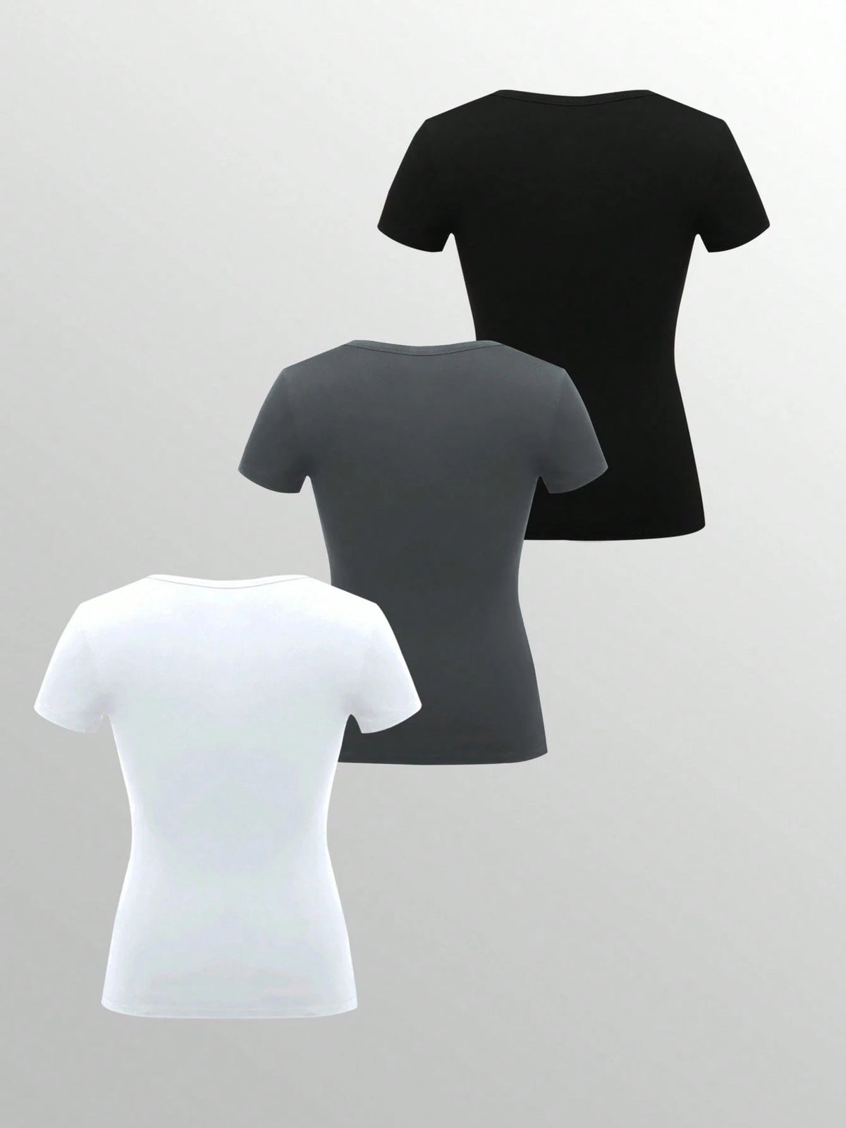 NostaNoir Women's Solid Color Casual Short Sleeve T-Shirt