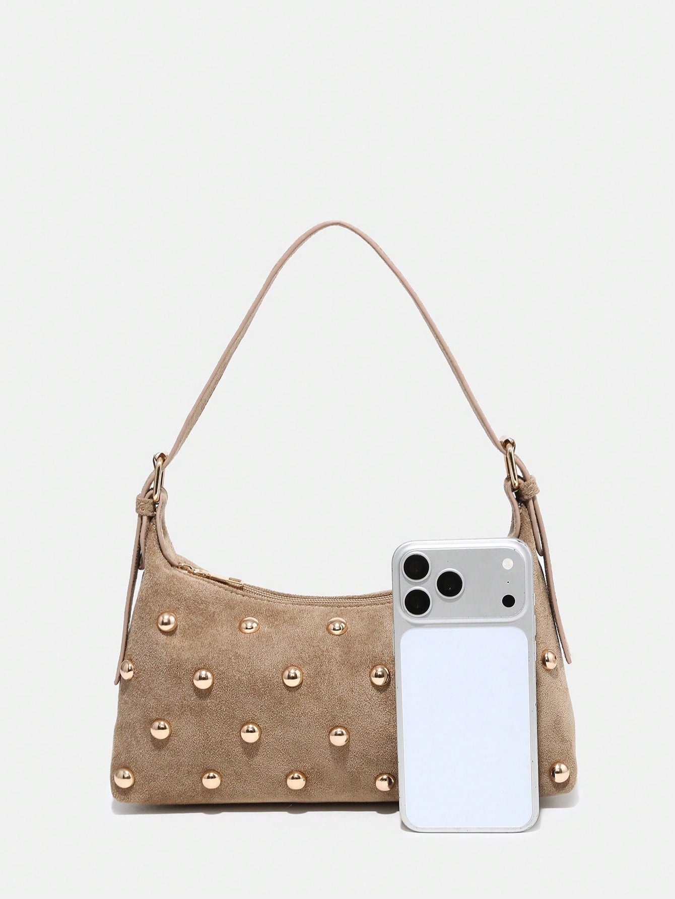 Novachic, 26 New Season, 1PC Rivet Decoration, Zipper Closure, Adjustable Shoulder Strap, Women's Underarm Bag, Shoulder Bag. Suitable For Various Occasions, Aesthetic