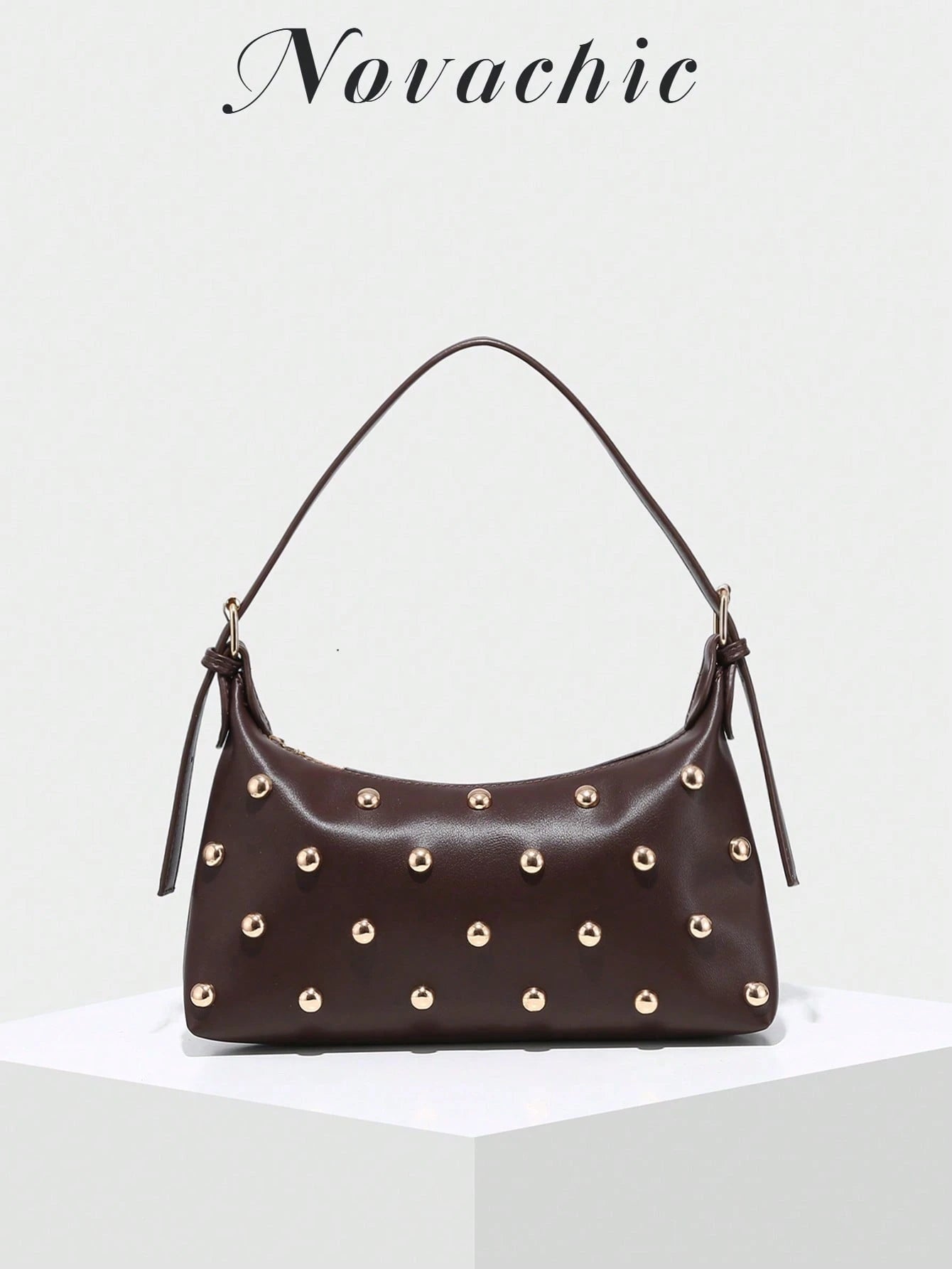 Novachic, 26 New Season, 1PC Rivet Decoration, Zipper Closure, Adjustable Shoulder Strap, Women's Underarm Bag, Shoulder Bag. Suitable For Various Occasions, Aesthetic