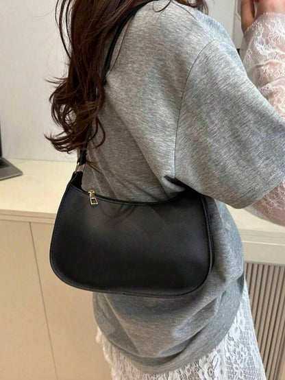 Novachic Women's Autumn Outfit, Cute Cherry Pendant Decoration, Minimalist Shoulder Underarm Bag, Zipper Closure, Vintage Style, Suitable For Multiple Occasions