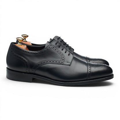 'Nuffield' Black Leather Derby Brogues UK 9.5 G