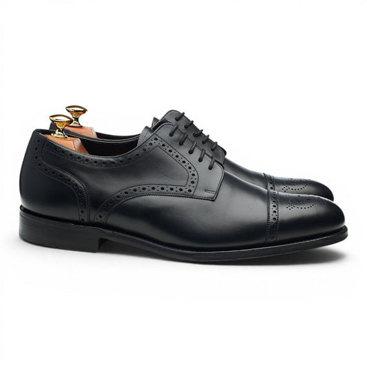 'Nuffield' Black Leather Derby Brogues UK 9.5 G