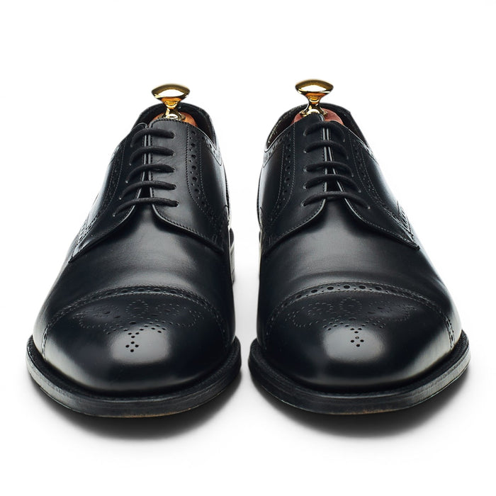 'Nuffield' Black Leather Derby Brogues UK 9.5 G